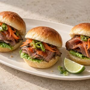 Sweet Chilli–Lime Beef Crunch Mini Bun — presentation image