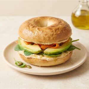 Avocado & Lemon Hummus Mini Bagel