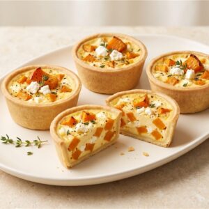 Golden Pumpkin, Feta & Thyme Mini Savoury Tart