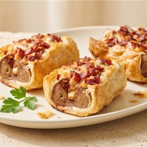 Mini Bacon & Mozzarella Sausage Roll — illustrative serving presentation