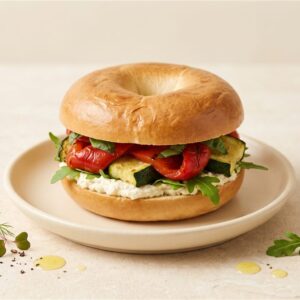 Roast Capsicum & Whipped Feta Mini Bagel